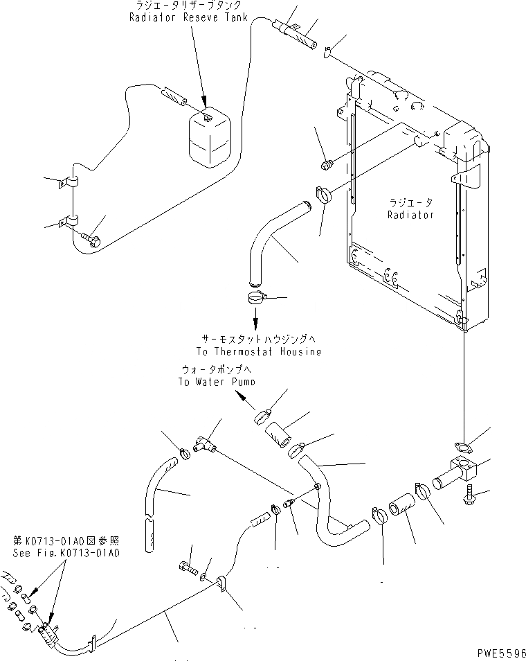 Схема запчастей Komatsu WA400-3A - РАДИАТОР (СИСТЕМА ТРУБ РАДИАТОРА) СИСТЕМА ОХЛАЖДЕНИЯ