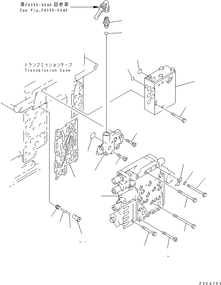 Схема запчастей Komatsu WA400-3A - ТРАНСМИССИЯ (КРЕПЛЕНИЕ КОНТРОЛЬНОГО КЛАПАНА) (ДЛЯ ЭКСТРЕННОГО УПРАВЛЕНИЯ)(№-) ТРАНСМИССИЯ