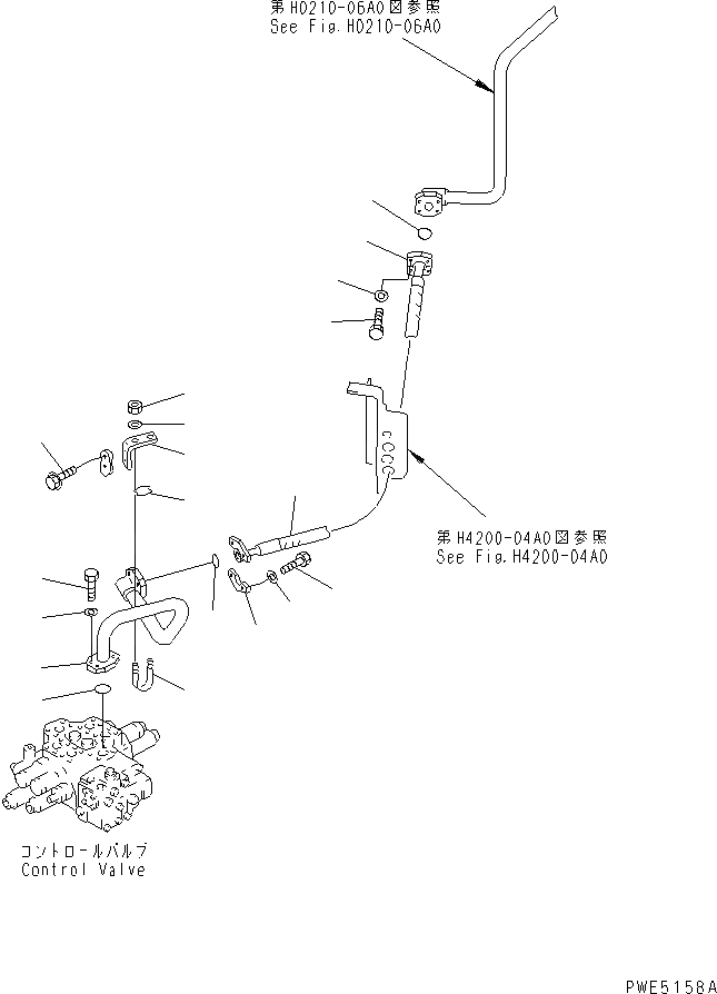 Схема запчастей Komatsu WA400-3A - ГИДРОЛИНИЯ (ЛИНИЯ ПОДАЧИ)(№-999) ГИДРАВЛИКА
