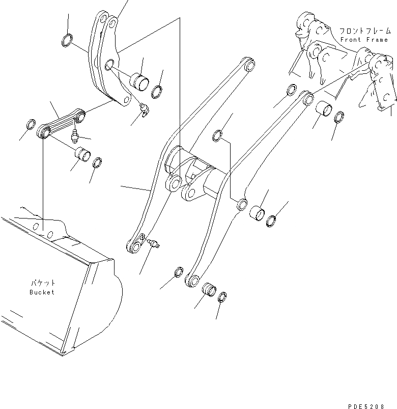 Схема запчастей Komatsu WA400-3A - РУКОЯТЬ И КОЛЕНЧАТЫЙ РЫЧАГ РАБОЧЕЕ ОБОРУДОВАНИЕ