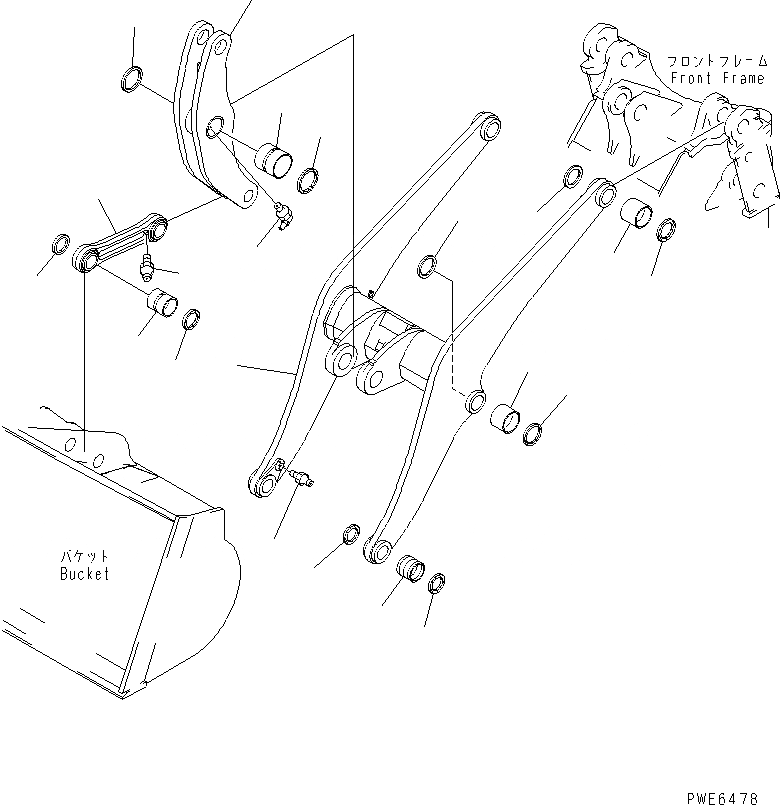 Схема запчастей Komatsu WA400-3A - РУКОЯТЬ И КОЛЕНЧАТЫЙ РЫЧАГ (С 3-Х СЕКЦ. КОНТР. КЛАПАНОМ) РАБОЧЕЕ ОБОРУДОВАНИЕ