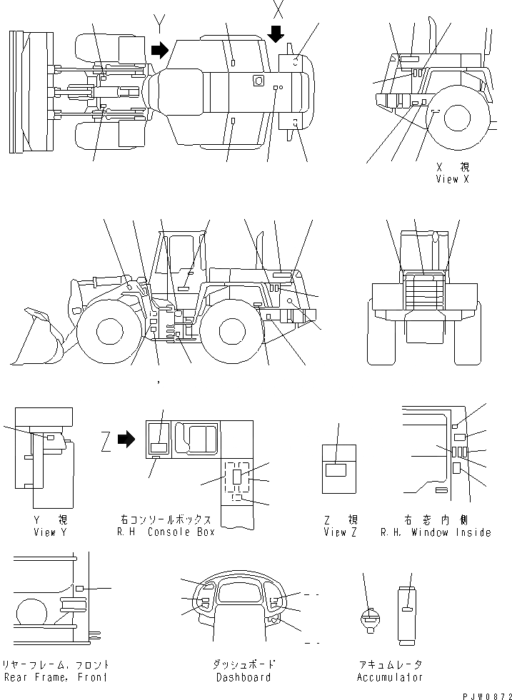 Схема запчастей Komatsu WA400-3A - МАРКИРОВКА (С КАБИНОЙ) (ЯПОН.)(№-) КАТАЛОГИ ЗЧ