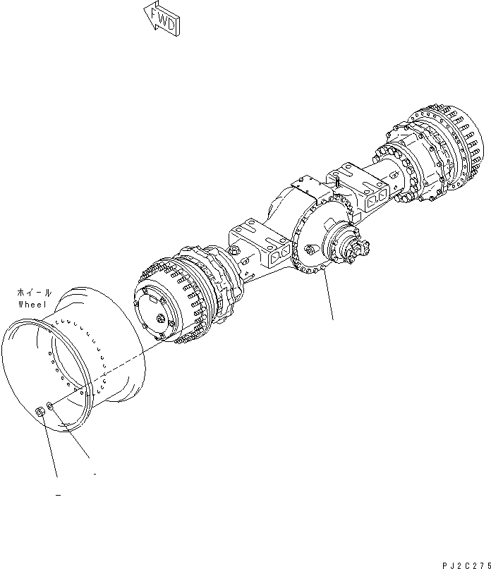 Схема запчастей Komatsu WA400-3-H - ПЕРЕДНИЙ МОСТ И КОЛЕСА ЭЛЕМЕНТЫ КРЕПЛЕНИЯ) ТРАНСМИССИЯ