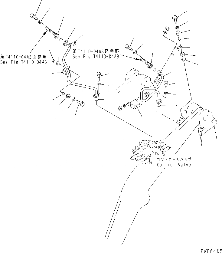 Схема запчастей Komatsu WA400-3-H - ГИДРОЛИНИЯ (ЛИНИЯ НАВЕСН. ОБОРУД-Я) (С 3-Х СЕКЦИОНН. УПРАВЛ-Е  КЛАПАН) ГИДРАВЛИКА