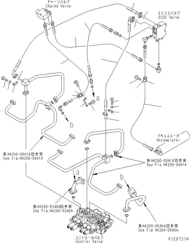 Схема запчастей Komatsu WA400-3-H - ГИДРОЛИНИЯ (ЛИНИЯ ECSS)(№-) ГИДРАВЛИКА