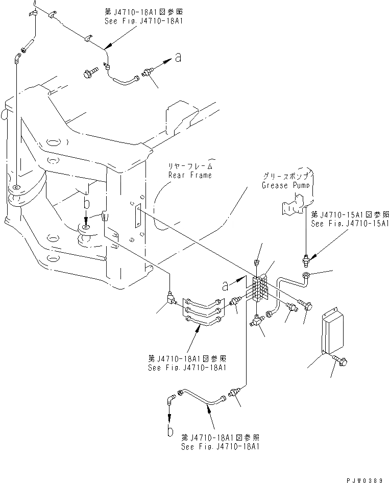 Схема запчастей Komatsu WA400-3-H - УДАЛЕННАЯ СМАЗКА ЗАДН. РАМА(С АВТОМАТИЧ. СМАЗКОЙ СИСТЕМА) ОСНОВНАЯ РАМА И ЕЕ ЧАСТИ