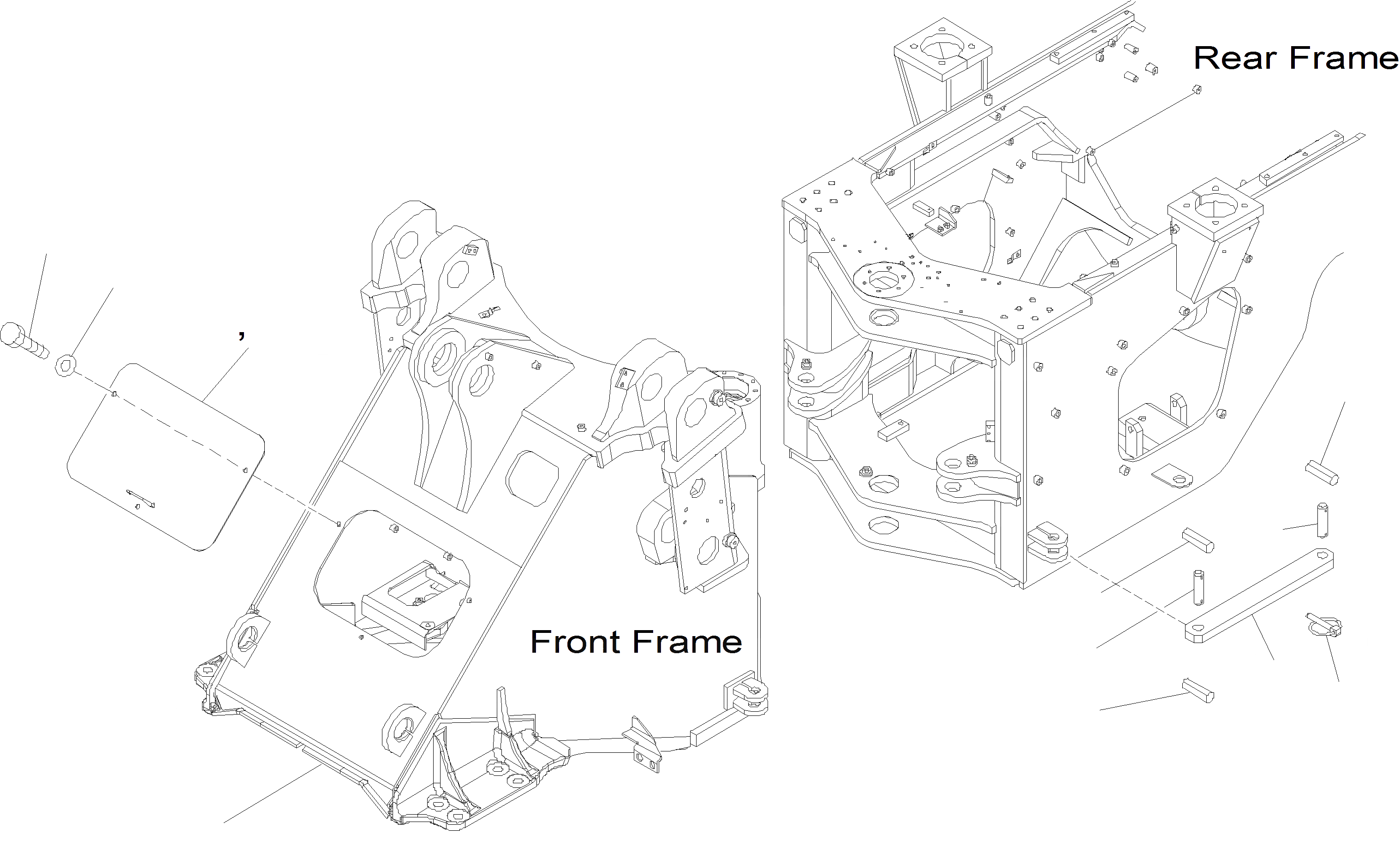 Схема запчастей Komatsu WA400-5 - ПЕРЕДН. РАМА РАМА