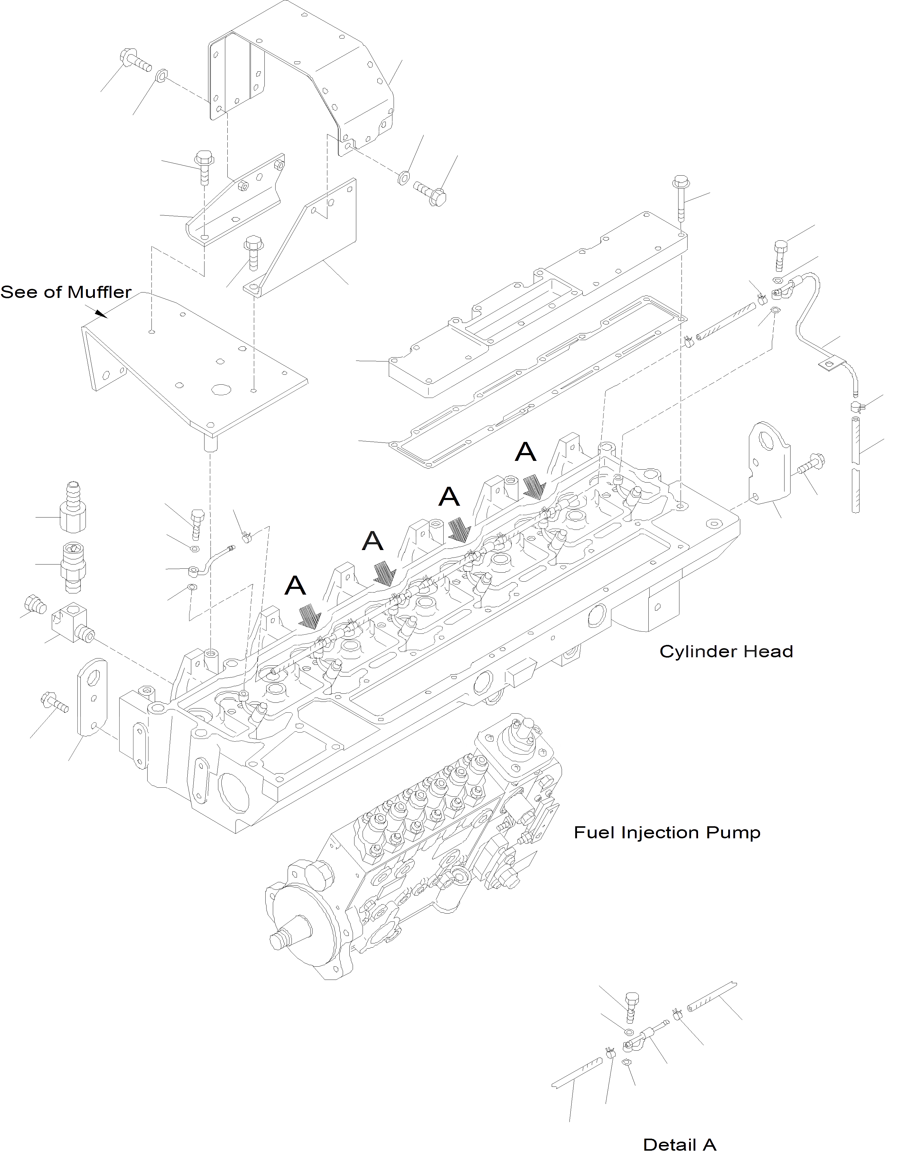 Схема запчастей Komatsu WA400-5 - ГОЛОВКА ЦИЛИНДРОВ И ATTACHING ЧАСТИ ДВИГАТЕЛЬ, КРЕПЛЕНИЕ ДВИГАТЕЛЯ