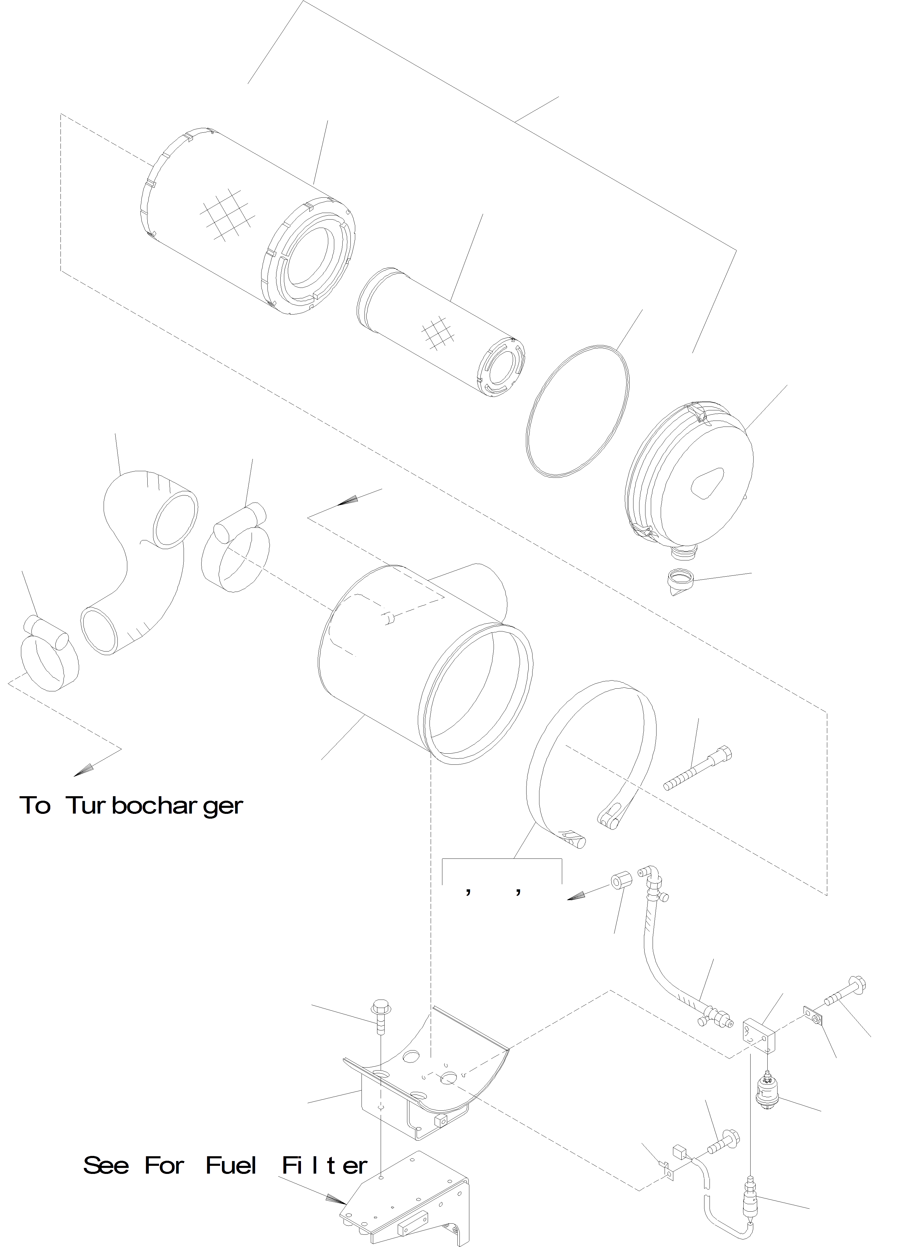 Схема запчастей Komatsu WA400-5 - ВОЗД. ФИЛЬТР. СИСТЕМА, СТАНДАРТН. ДВИГАТЕЛЬ, КРЕПЛЕНИЕ ДВИГАТЕЛЯ