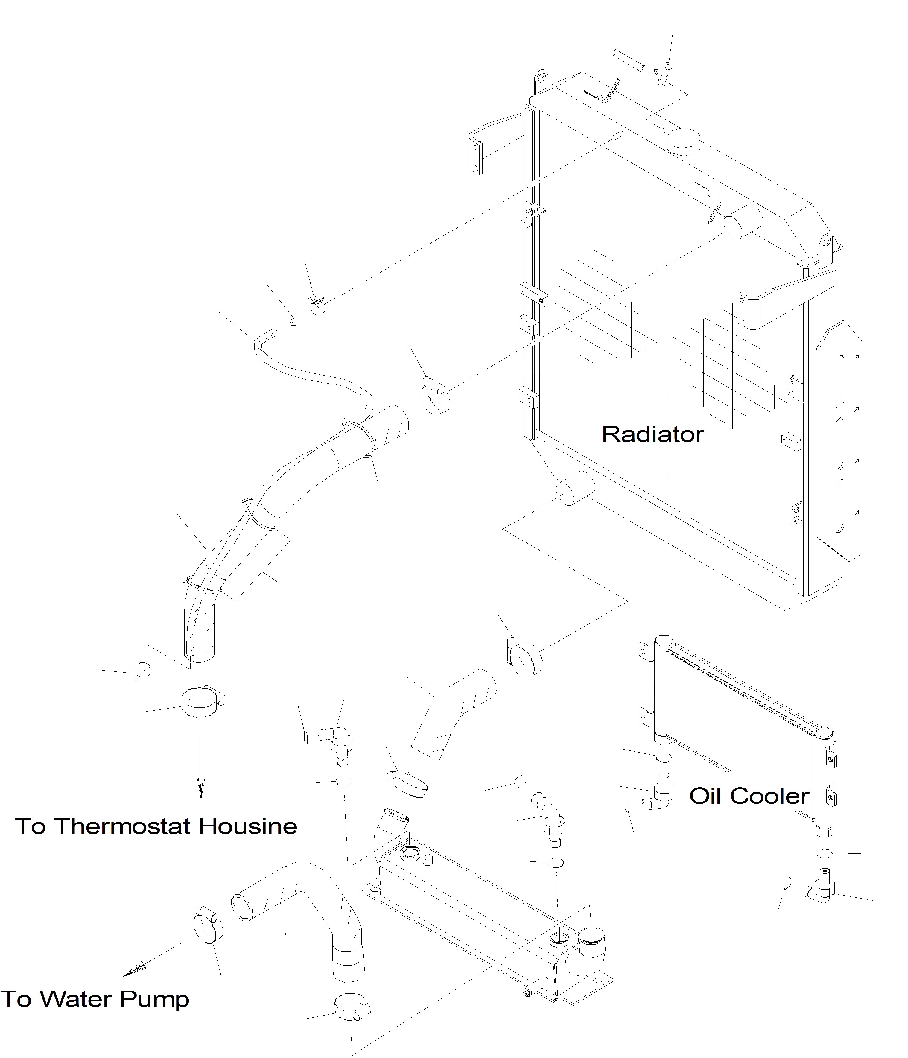 Схема запчастей Komatsu WA400-5 - ОХЛАЖД-Е ВОДН. PIPES СИСТЕМА ОХЛАЖДЕНИЯ
