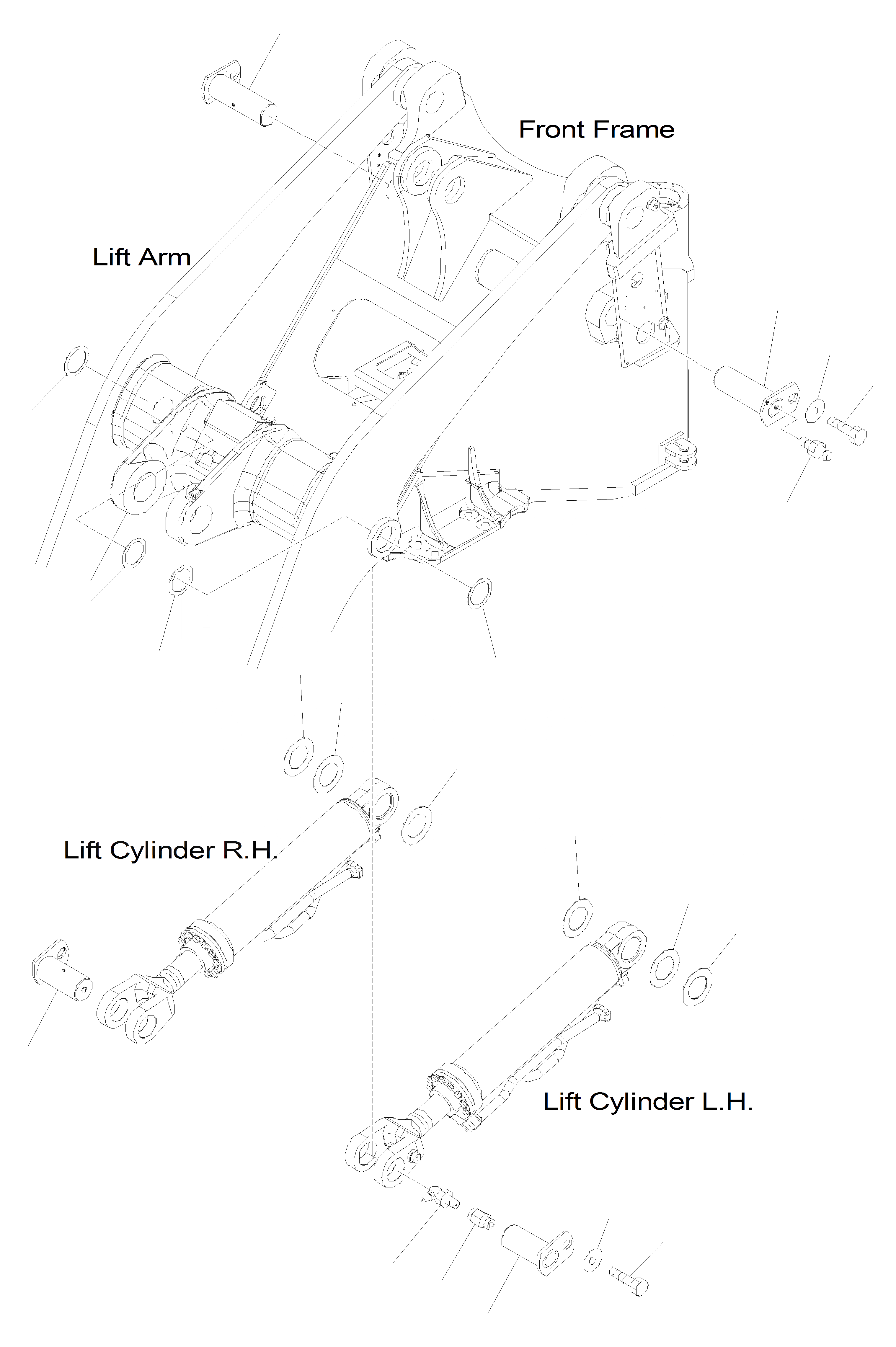 Схема запчастей Komatsu WA400-5 - ГИДРОЦИЛИНДР ПОДЪЕМА, КРЕПЛЕНИЕ ГИДРАВЛИКА