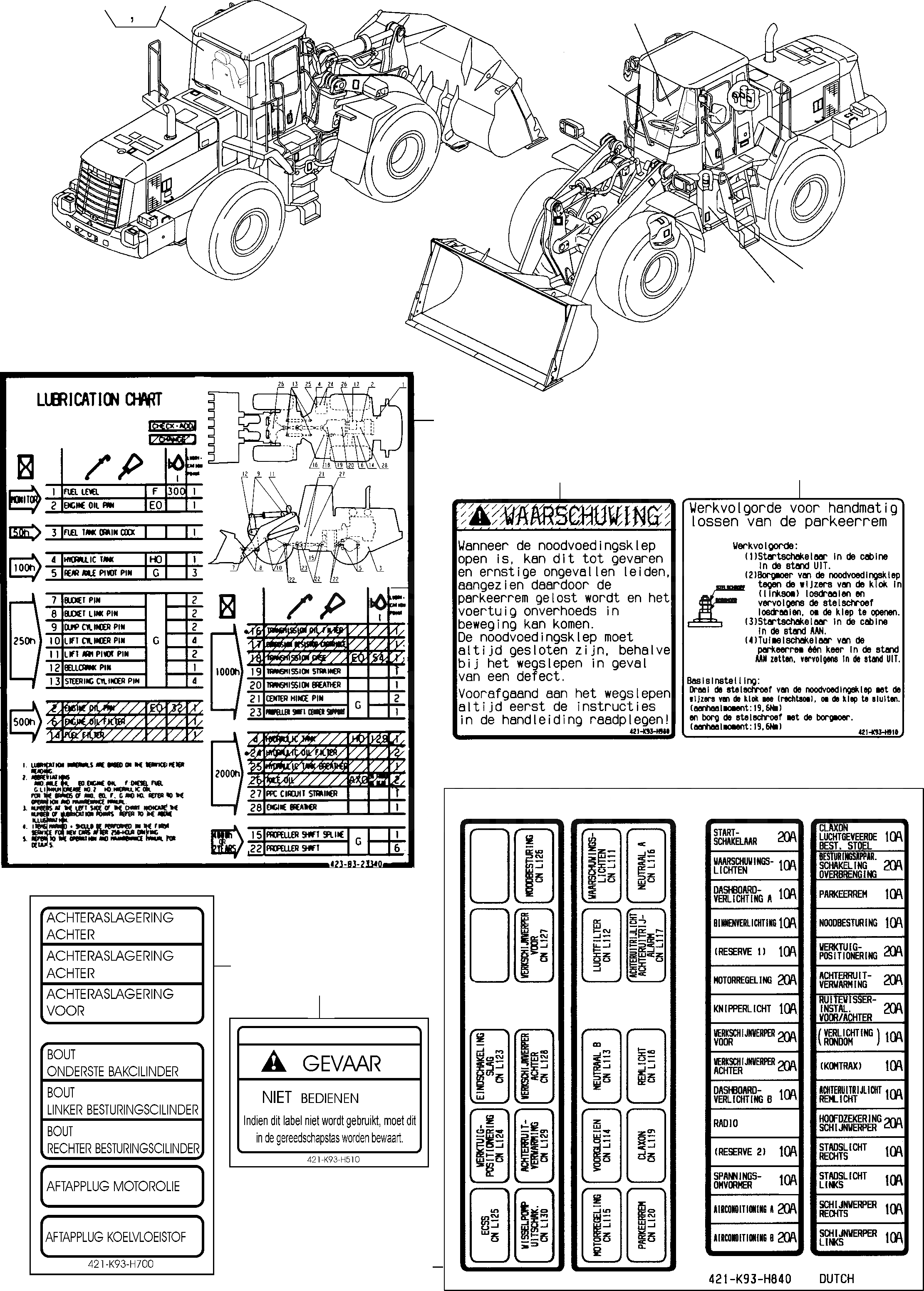 Схема запчастей Komatsu WA400-5 - ТАБЛИЧКИS, DUTCH ИНСТРУМЕНТ, АКСЕССУАРЫ, БУКВЕНН.