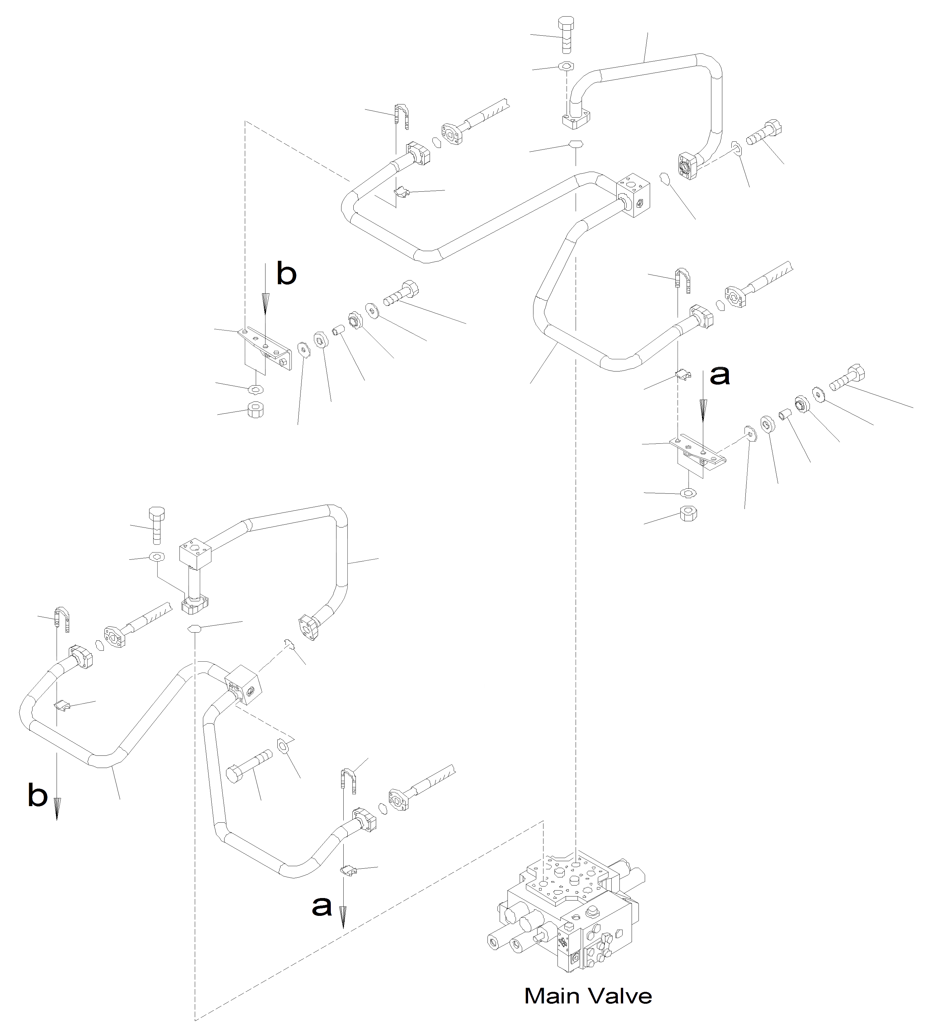 Схема запчастей Komatsu WA400-5 - ГИДРОЦИЛИНДР ПОДЪЕМА И ТРУБЫS ГИДРАВЛИКА