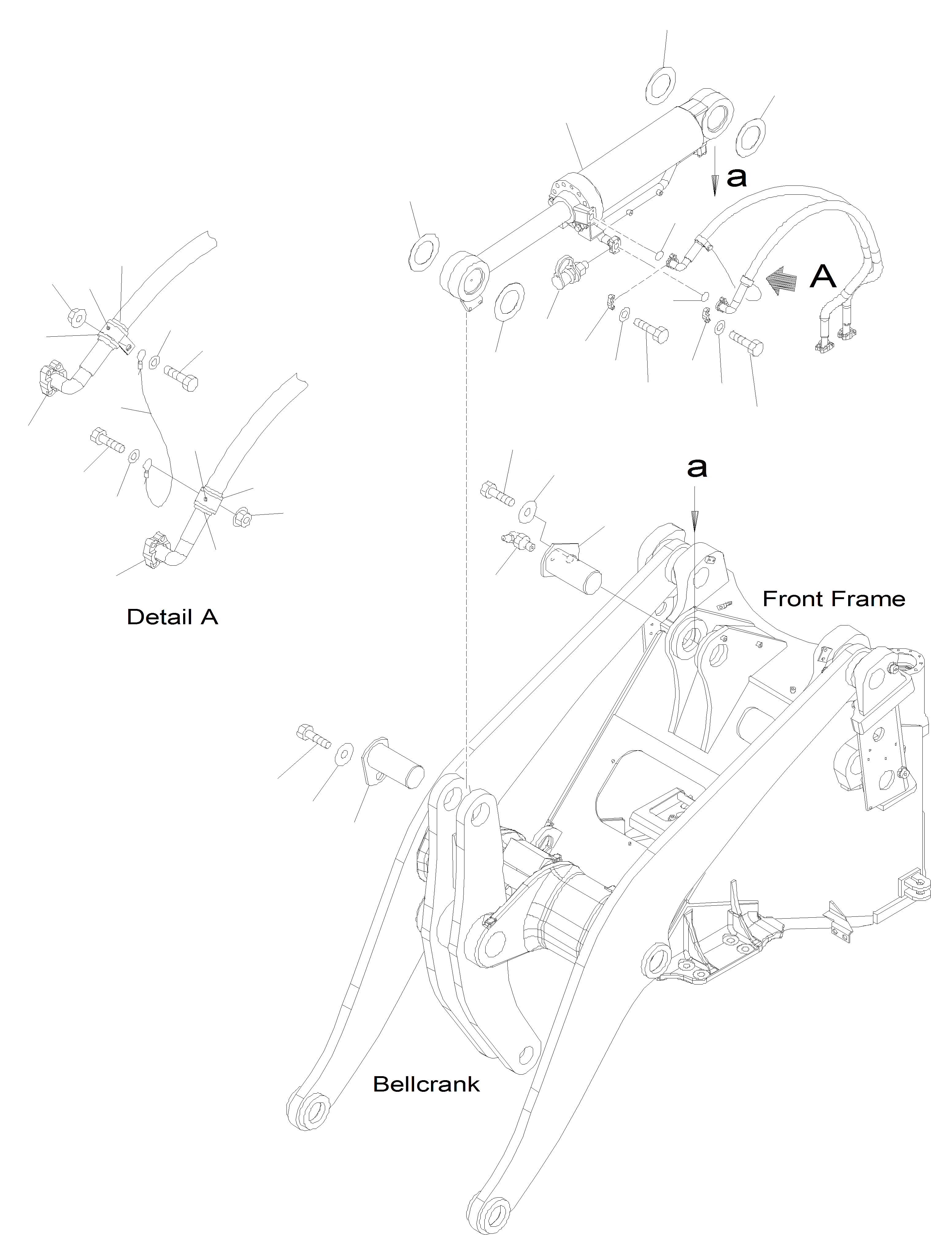 Схема запчастей Komatsu WA400-5 - ЦИЛИНДР КОВША ГИДРАВЛИКА