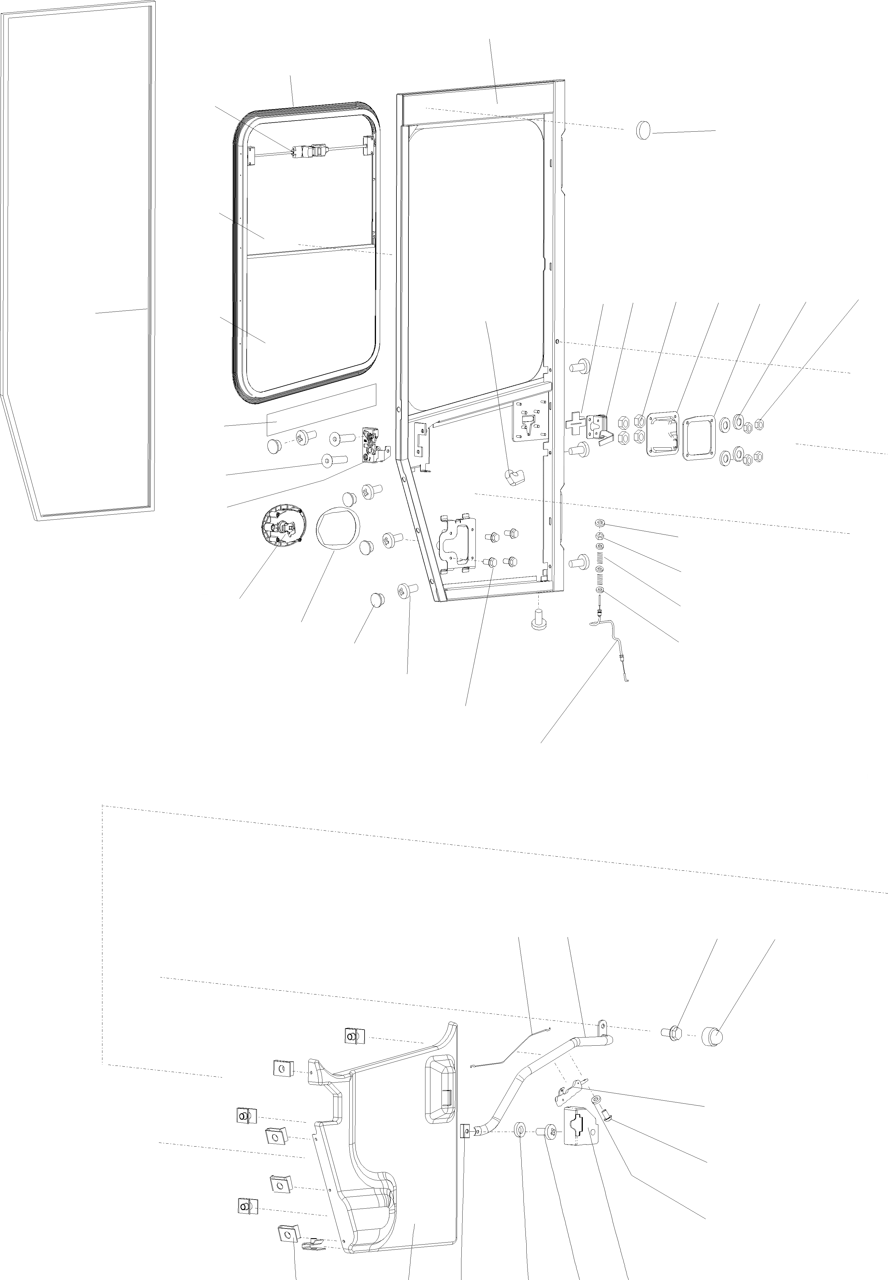 Схема запчастей Komatsu WA400-5 - БЕЗОПАСН. КАБИНА, ДВЕРЬS, ПРАВ. ПРИВОДRS КАБИНА