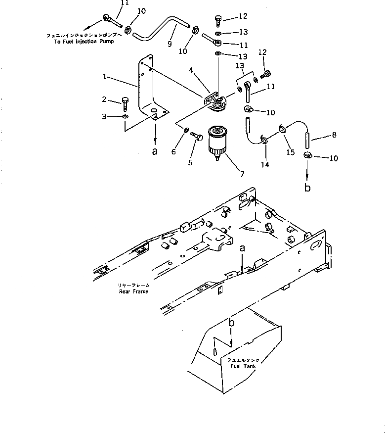Схема запчастей Komatsu WA420-1 - ТОПЛИВН. ФИЛЬТР.(№-) КОМПОНЕНТЫ ДВИГАТЕЛЯ И ЭЛЕКТРИКА