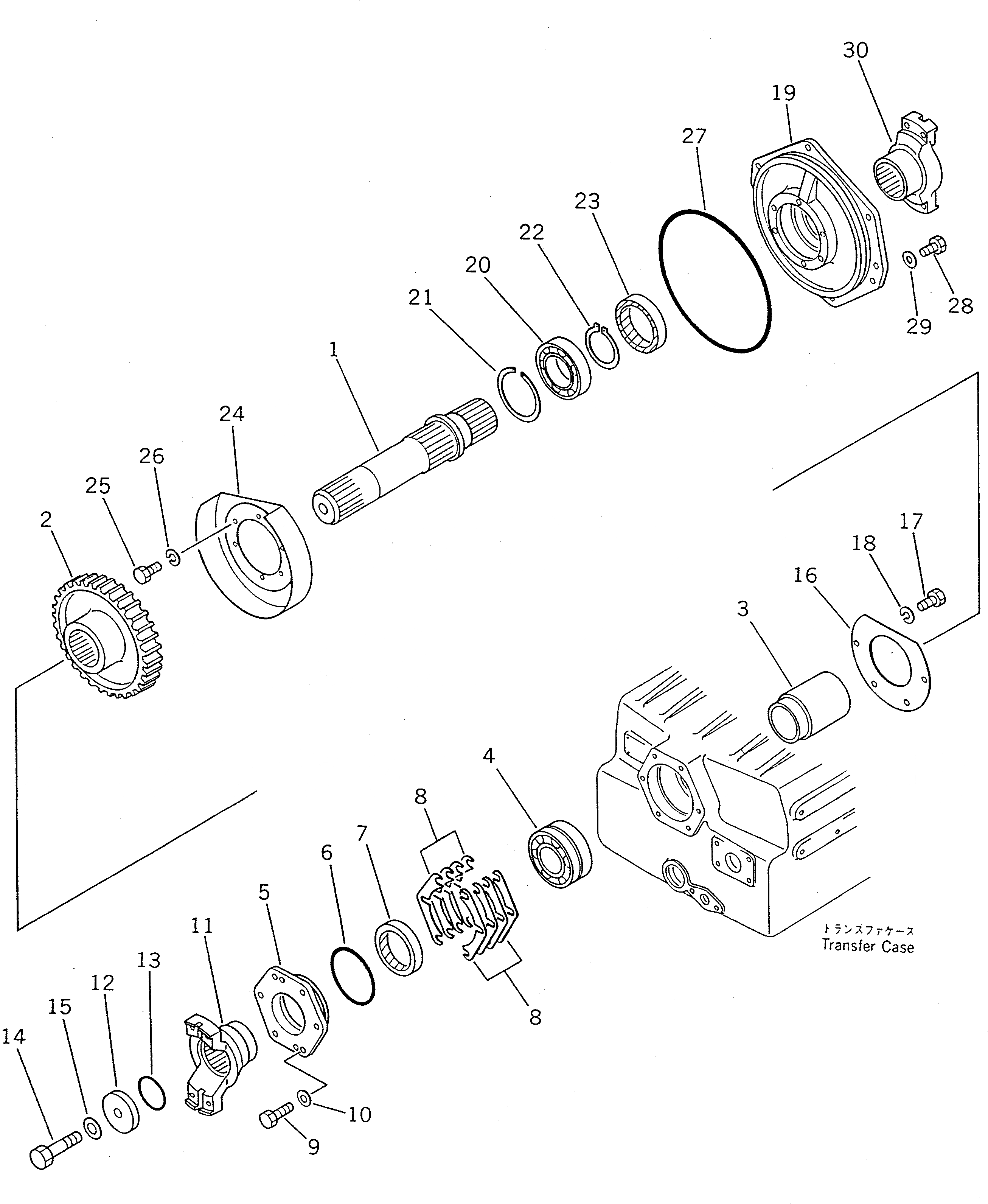 Схема запчастей Komatsu WA420-1 - ТРАНСМИССИЯ (ВЫХОДНОЙ ВАЛ /) ГИДРОТРАНСФОРМАТОР И ТРАНСМИССИЯ