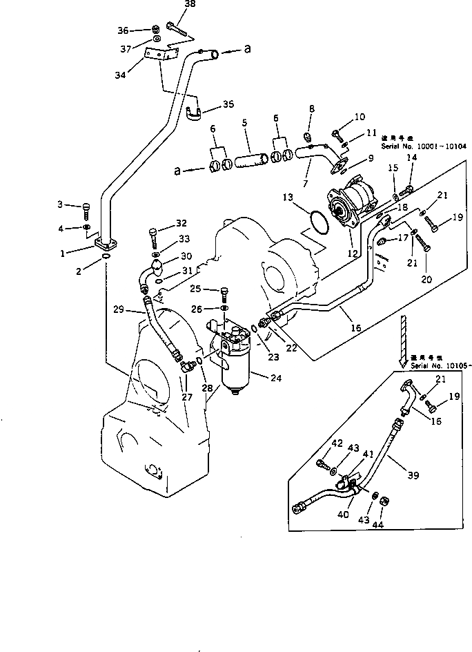 Схема запчастей Komatsu WA420-1 - ТОРКФЛОУ ТРУБЫ (/) ГИДРОТРАНСФОРМАТОР И ТРАНСМИССИЯ