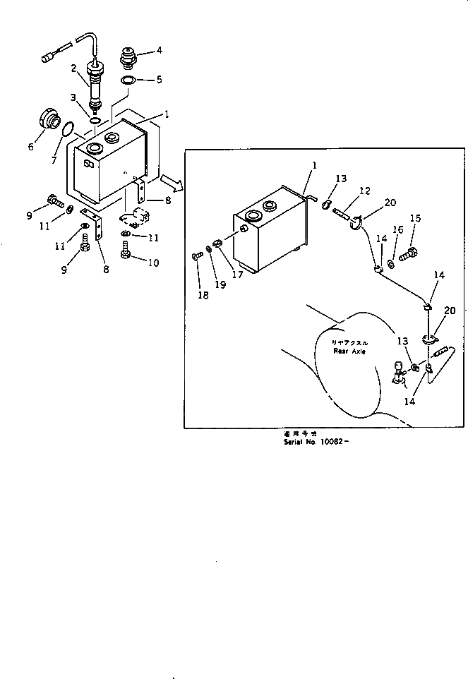 Схема запчастей Komatsu WA420-1 - ТОРМОЗ. МАСЛОПРОВОДЯЩАЯ ЛИНИЯ (БАК - КАМЕРА /)(№-) ВЕДУЩ. ВАЛ¤ ДИФФЕРЕНЦ. И КОЛЕСА