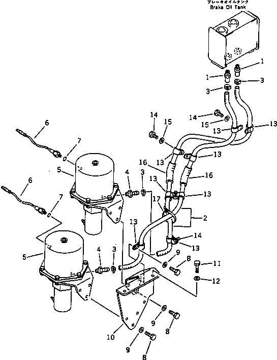 Схема запчастей Komatsu WA420-1 - ТОРМОЗ. МАСЛОПРОВОДЯЩАЯ ЛИНИЯ (БАК - КАМЕРА /)(№-) ВЕДУЩ. ВАЛ¤ ДИФФЕРЕНЦ. И КОЛЕСА