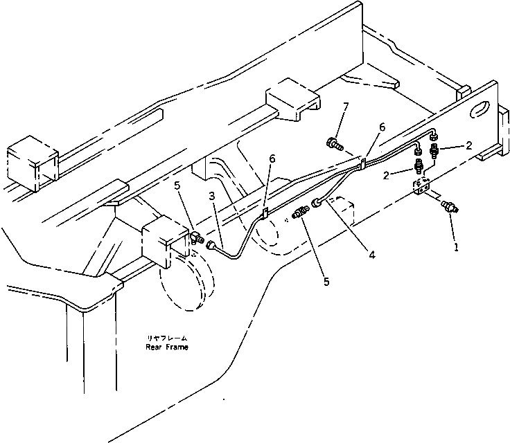 Схема запчастей Komatsu WA420-1 - УДАЛЕНН. СИСТЕМА СМАЗКИ (ЗАДН.)(№-) РАМА И ЧАСТИ КОРПУСА
