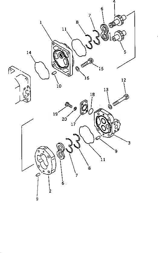 Схема запчастей Komatsu WA420-1 - ПОГРУЗ. И НАСОС РУЛЕВ. УПРАВЛ-Я (/)(№-) УПРАВЛ-Е РАБОЧИМ ОБОРУДОВАНИЕМ