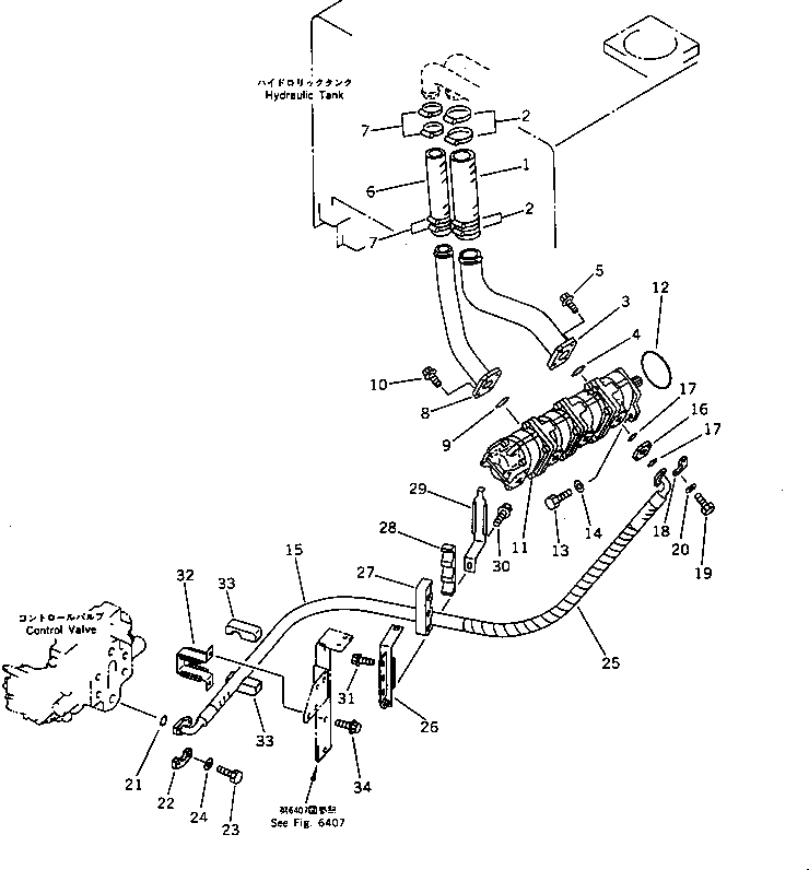 Схема запчастей Komatsu WA420-1 - ГИДРОЛИНИЯ (ИЗ БАКА В НАСОС - КЛАПАН)(№-) УПРАВЛ-Е РАБОЧИМ ОБОРУДОВАНИЕМ