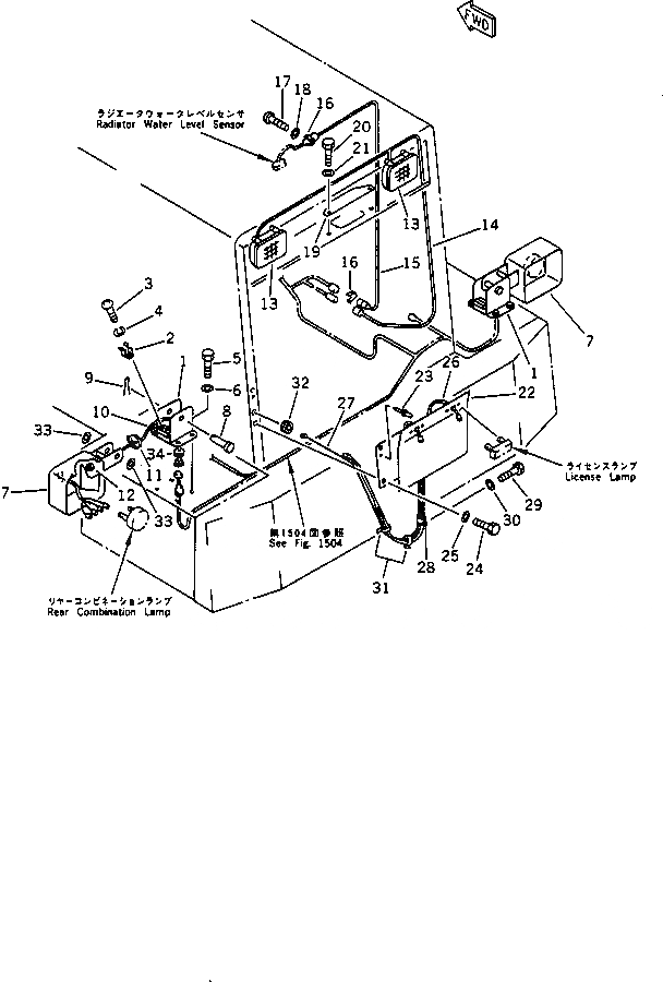 Схема запчастей Komatsu WA420-1 - ЭЛЕКТРИКА (ЗАДН. ОСВЕЩЕНИЕ) (TBG/ABE СПЕЦ-Я.)(№-9999) СПЕЦ. APPLICATION ЧАСТИ