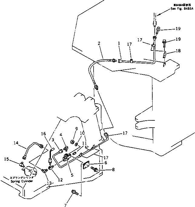 Схема запчастей Komatsu WA420-1 - ВОЗДУХОВОД (УПРАВЛ-Е - СТОЯНОЧНЫЙ ТОРМОЗ) (TBG/ABE СПЕЦ-Я.)(№-) СПЕЦ. APPLICATION ЧАСТИ