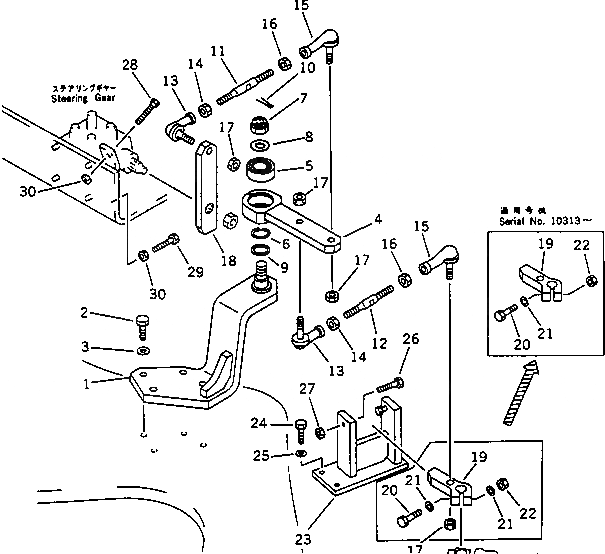 Схема запчастей Komatsu WA420-1 - РУЛЕВ. УПРАВЛЕНИЕ МЕХАНИЗМ (TBG/ABE СПЕЦ-Я.)(№-9999) СПЕЦ. APPLICATION ЧАСТИ