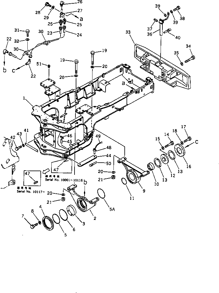 Схема запчастей Komatsu WA420-1 - ЗАДН. РАМА (TBG/ABE СПЕЦ-Я.)(№-9999) СПЕЦ. APPLICATION ЧАСТИ