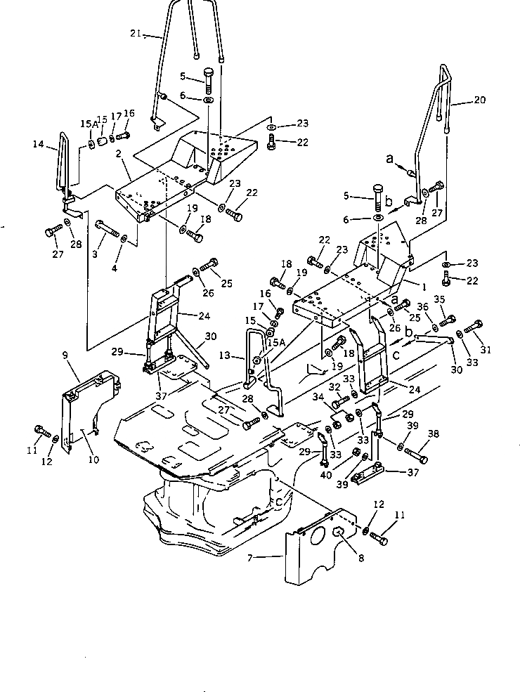 Схема запчастей Komatsu WA420-1 - ПОЛ И ЛЕСТНИЦА (С КАБИНОЙ) (TBG/ABE СПЕЦ-Я.)(№-9999) СПЕЦ. APPLICATION ЧАСТИ