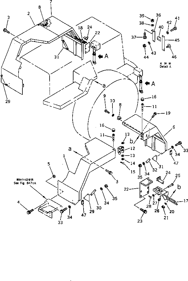 Схема запчастей Komatsu WA420-1 - ПОЛН. КРЫЛО (TBG/ABE СПЕЦ-Я.)(№-) СПЕЦ. APPLICATION ЧАСТИ