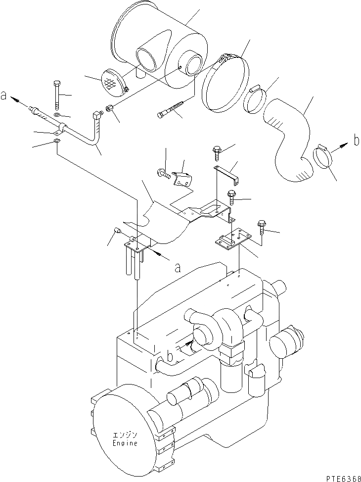 Схема запчастей Komatsu WA420-3CS - ДВИГАТЕЛЬ (ВОЗДУХООЧИСТИТЕЛЬ КРЕПЛЕНИЕ) КОМПОНЕНТЫ ДВИГАТЕЛЯ