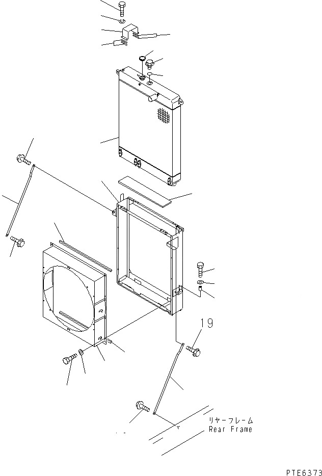 Схема запчастей Komatsu WA420-3CS - РАДИАТОР (РАДИАТОР ЧАСТИ И КРЕПЛЕНИЕ) СИСТЕМА ОХЛАЖДЕНИЯ