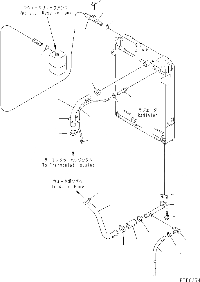 Схема запчастей Komatsu WA420-3CS - РАДИАТОР (СИСТЕМА ТРУБ РАДИАТОРА) СИСТЕМА ОХЛАЖДЕНИЯ