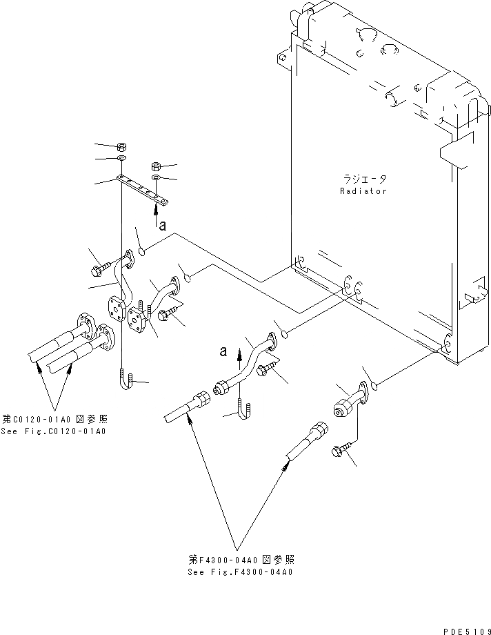 Схема запчастей Komatsu WA420-3CS - РАДИАТОР (ЛИНИИ МАСЛООХЛАДИТЕЛЯ) СИСТЕМА ОХЛАЖДЕНИЯ