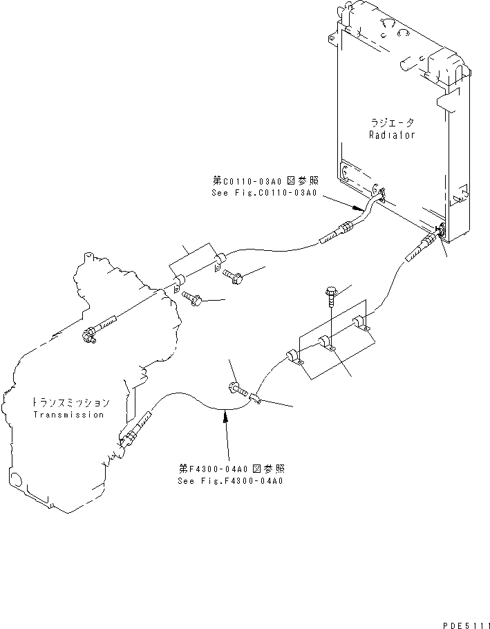Схема запчастей Komatsu WA420-3CS - ЛИНИЯ ОХЛАЖДЕНИЯ (ГИДРОЛИНИЯ ТРАНСМИССИИ И КРЕПЛЕНИЕ) СИСТЕМА ОХЛАЖДЕНИЯ