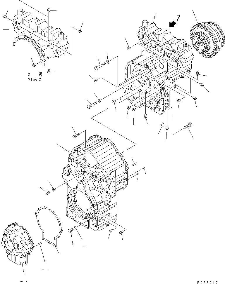 Схема запчастей Komatsu WA420-3CS - ТРАНСМИССИЯ (КОРПУС ТРАНСМИССИИ) ТРАНСМИССИЯ