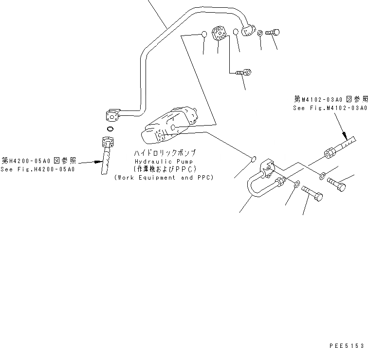 Схема запчастей Komatsu WA420-3CS - ГИДР. НАСОС. (ПОДАЮЩ. ТРУБКА) ГИДРАВЛИКА
