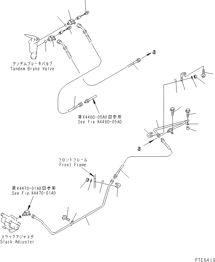 Схема запчастей Komatsu WA420-3CS - УПРАВЛ-Е ТОРМОЗОМ (ПЕРЕДН ТОРМОЗН. ГИДРОЛИНИЯ) КАБИНА ОПЕРАТОРА И СИСТЕМА УПРАВЛЕНИЯ