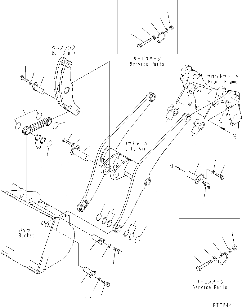 Схема запчастей Komatsu WA420-3CS - РУКОЯТЬ И КОЛЕНЧАТЫЙ РЫЧАГ (ЭЛЕМЕНТЫ КРЕПЛЕНИЯ) РАБОЧЕЕ ОБОРУДОВАНИЕ
