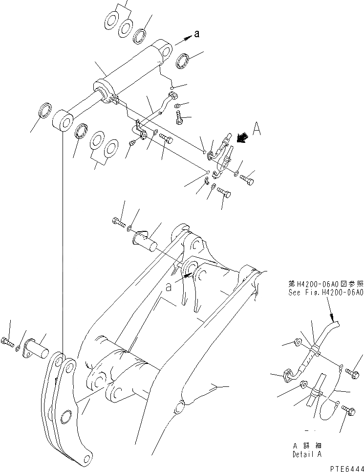 Схема запчастей Komatsu WA420-3CS - ГИДРОЦИЛИНДР КОВША (ТРУБЫ И КРЕПЛЕНИЕ) РАБОЧЕЕ ОБОРУДОВАНИЕ
