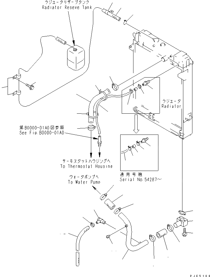 Схема запчастей Komatsu WA420-3 - РАДИАТОР (СИСТЕМА ТРУБ РАДИАТОРА) СИСТЕМА ОХЛАЖДЕНИЯ