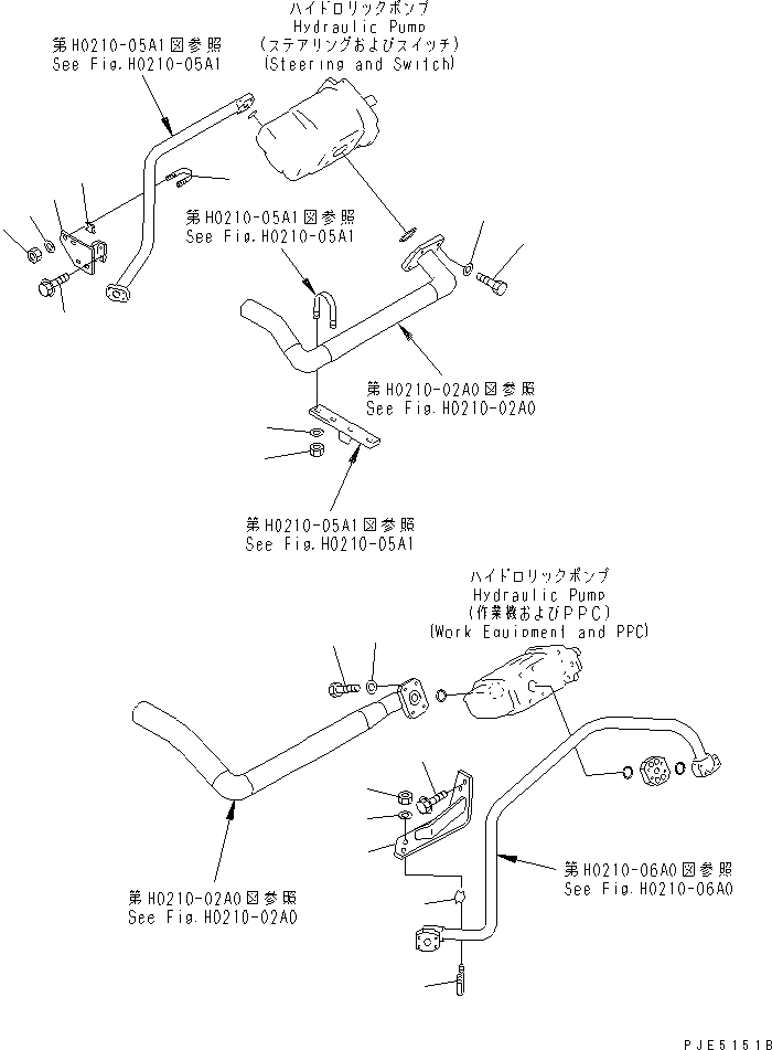 Схема запчастей Komatsu WA420-3 - ГИДР. НАСОС. (КРЕПЛЕНИЕ ПАТРУБКОВ НАСОСА ЧАСТИ¤ /) (С ЭКСТРЕНН. УПРАВЛ.) ГИДРАВЛИКА