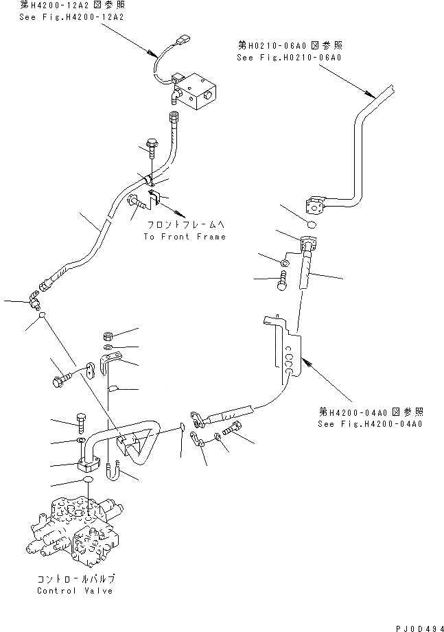 Схема запчастей Komatsu WA420-3 - ГИДРОЛИНИЯ (ЛИНИЯ ПОДАЧИ) (С ECSS)(№-) ГИДРАВЛИКА