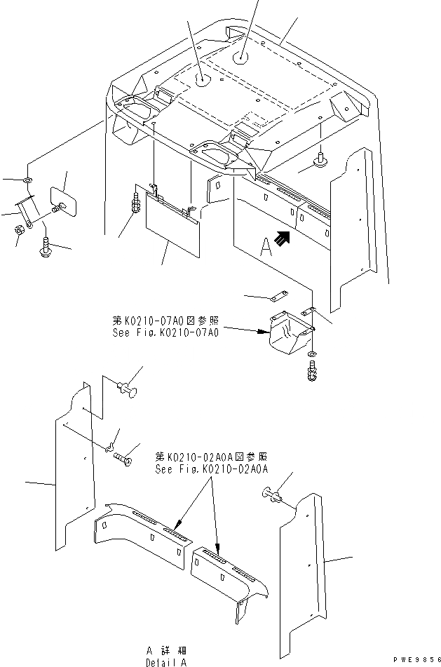 Схема запчастей Komatsu WA420-3 - КАБИНА (КРЫША) (/)(№-) КАБИНА ОПЕРАТОРА И СИСТЕМА УПРАВЛЕНИЯ
