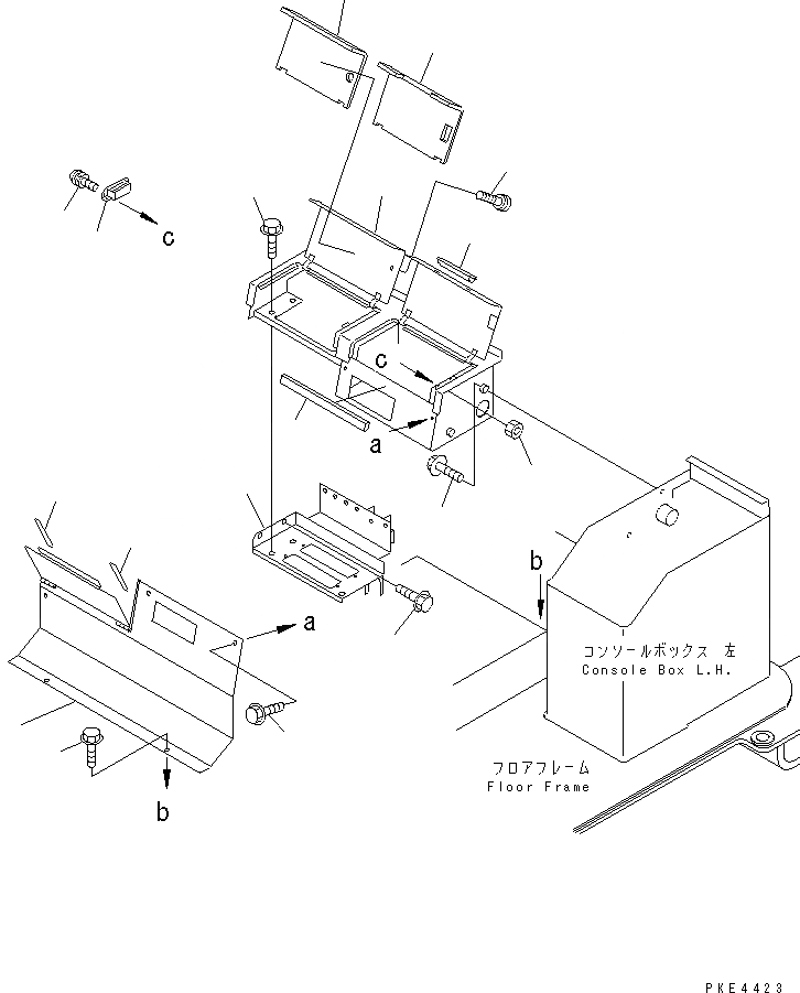 Схема запчастей Komatsu WA420-3 - ЛЕВ. КОНСОЛЬН. БЛОК И ЗАДН. КОНСОЛЬ (ЗАДН. КОНСОЛЬН. БЛОК) КАБИНА ОПЕРАТОРА И СИСТЕМА УПРАВЛЕНИЯ