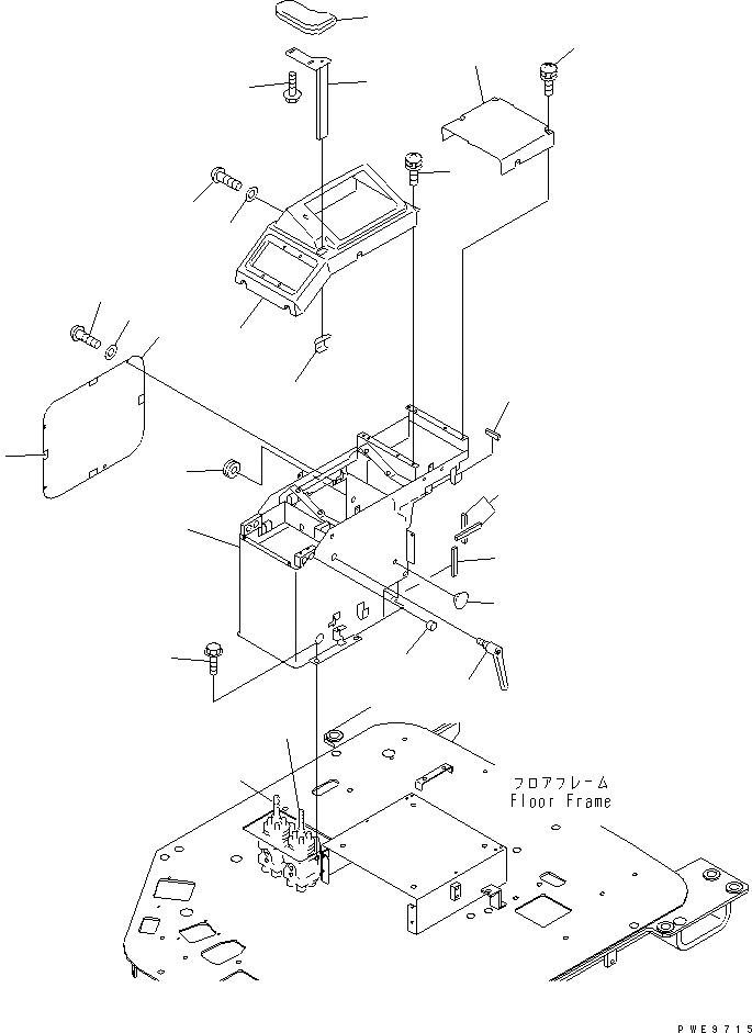 Схема запчастей Komatsu WA420-3 - ПОЛ (ПРАВ. КОНСОЛЬН. БЛОК) (С 3-Х СЕКЦ. КОНТР. КЛАПАНОМ)(№-) КАБИНА ОПЕРАТОРА И СИСТЕМА УПРАВЛЕНИЯ
