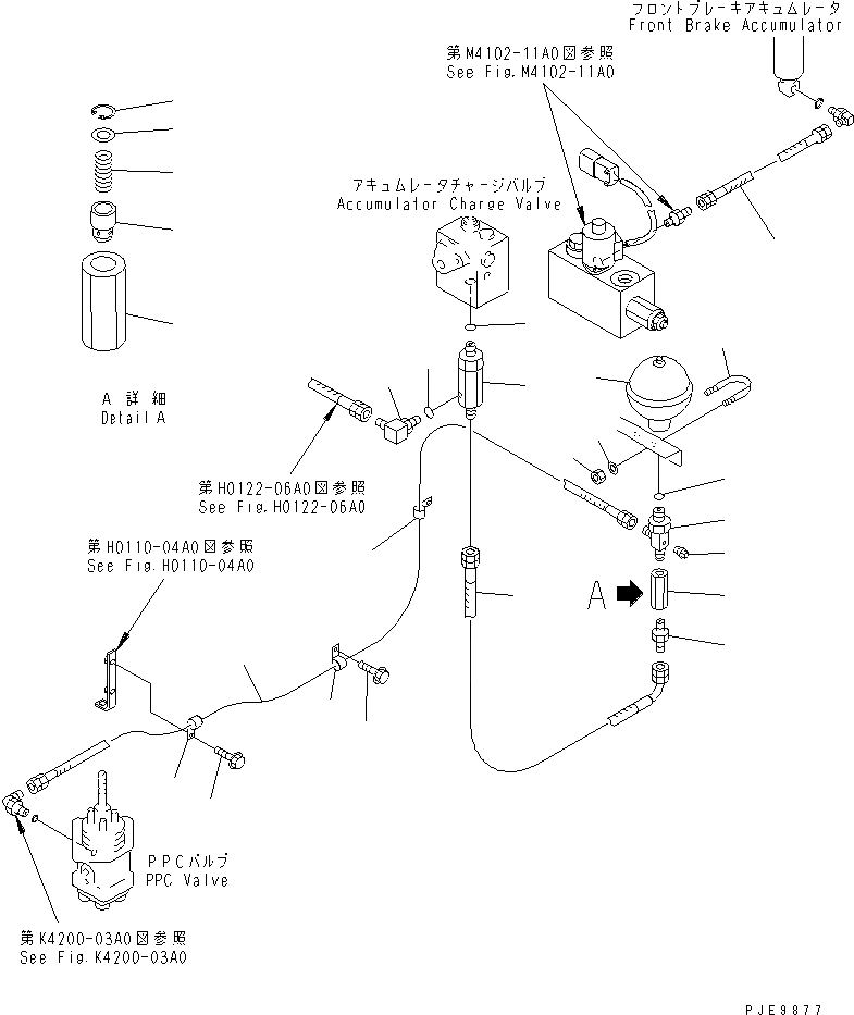 Схема запчастей Komatsu WA420-3 - ОТСЕК ДВИГАТЕЛЯ(КЛАПАН АККУМУЛЯТОРА - КЛАПАН PPC) ЧАСТИ КОРПУСА